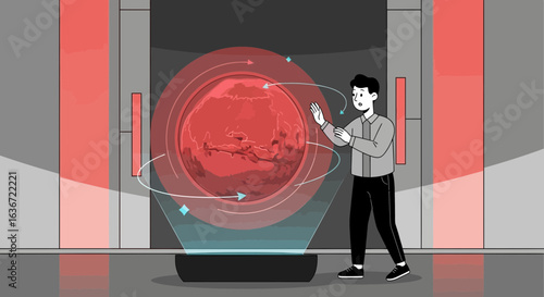 Future Exploration Of The Martian World Through Holographic Projection Display