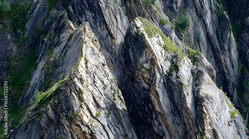 Sharp Dark Ridge Line Bisected by a Narrow Cleft
