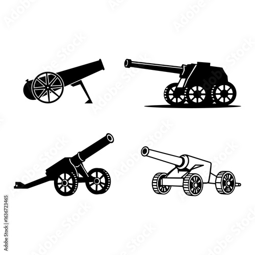 artileri set logo icon design flat ilustration 