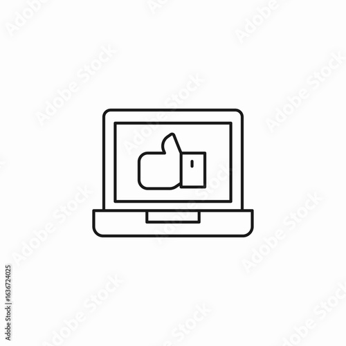 likes on laptop icon sign vector