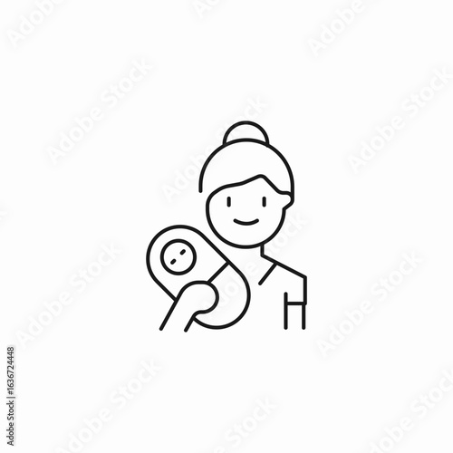 mother baby holding icon sign vector