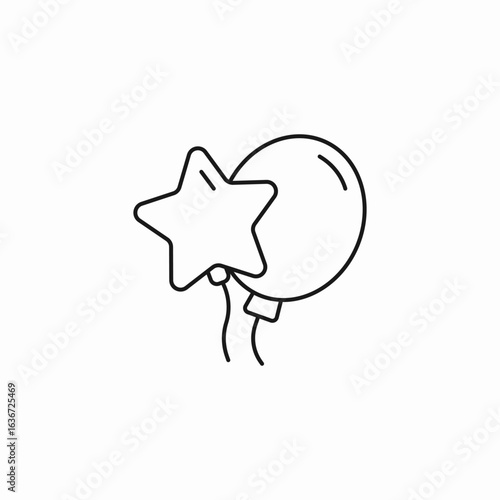 star and round balloons icon sign vector