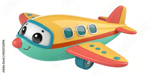 Cute Cartoon Airplane 3D Re...