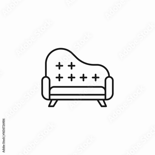 tufted chaise lounge icon sign vector