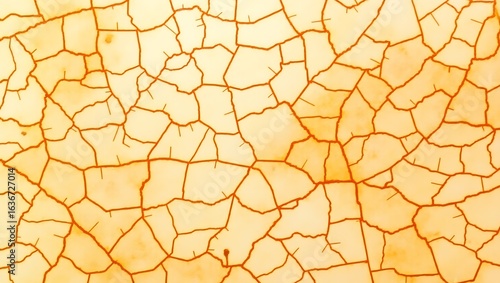 Cracked yellow surface texture with jagged lines