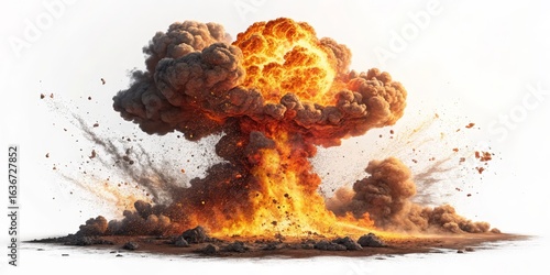 Fiery Explosion with Smoke ...