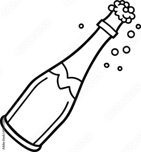 Champagne bottle cork popping celebration beverage