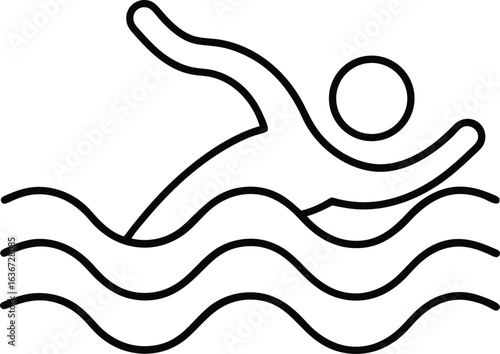 Swimming icon  for graphic design projects
