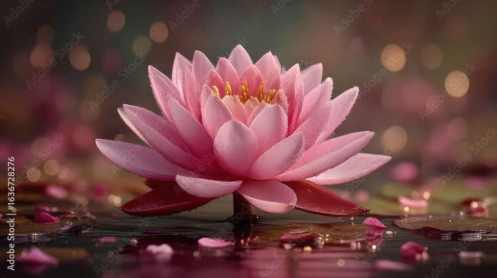 custom made wallpaper toronto digitalDelicate pink water lily blossoms on a tranquil pond during early morning light