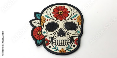 Floral Sugar Skull Embroide...
