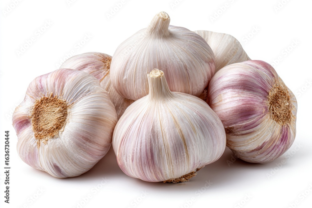 Fototapeta premium Garlic Bulbs: A Still Life Study of Fresh, Aromatic Produce
