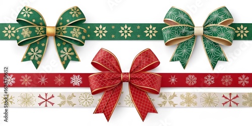 Green and Red Festive Bows ...