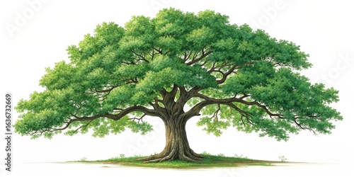 Lush Green Canopy Tree Illu...