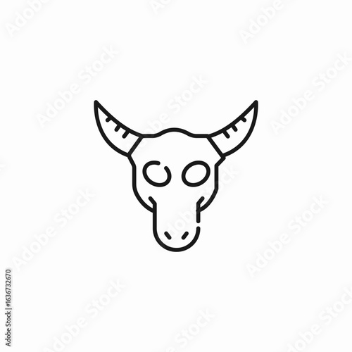 bull skull with horns icon sign vector