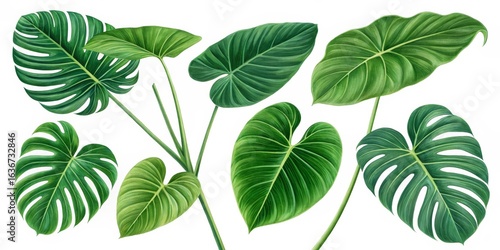 Lush Green Tropical Leaves ...