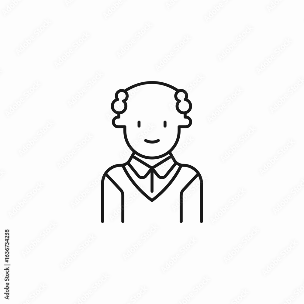 Fototapeta premium elderly man smiling grandpa icon sign vector