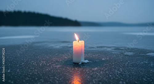 burning candle on a dark background