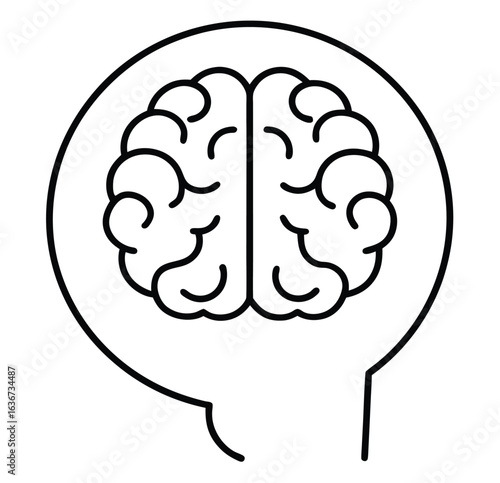Human brain vector illustration depicting the cerebral anatomy and intelligent mind