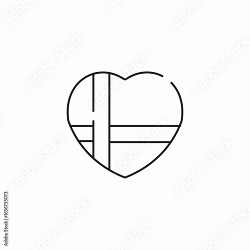 heart box divided icon sign vector