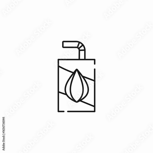 juice box with almond icon sign vector