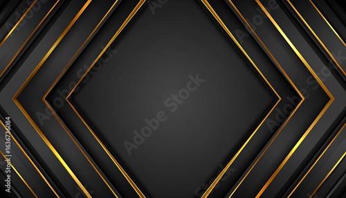 Abstract geometric background with dark gray and gold