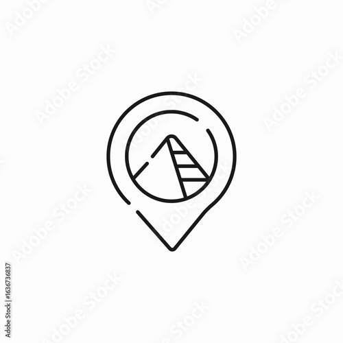 mountain pin location icon sign vector