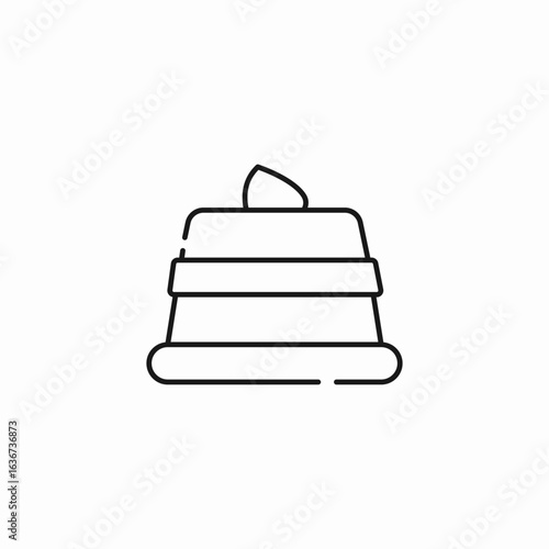 multilayered dessert with topping icon sign vector