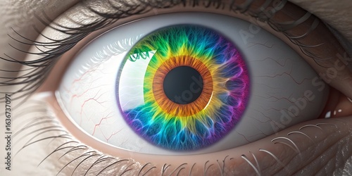 Rainbow Iris Close-up Eye M...