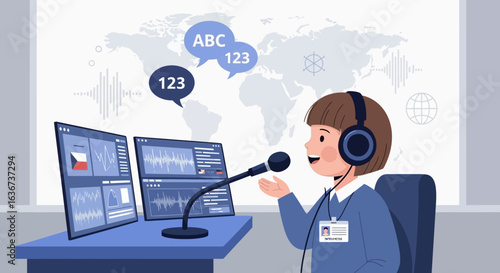 International Interpreter Providing Simultaneous Translation For Global Communication