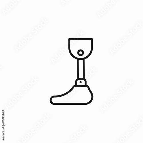 prosthetic leg device icon sign vector