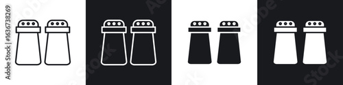 Salt and pepper shakers icon vector - Sign or Symbol collection