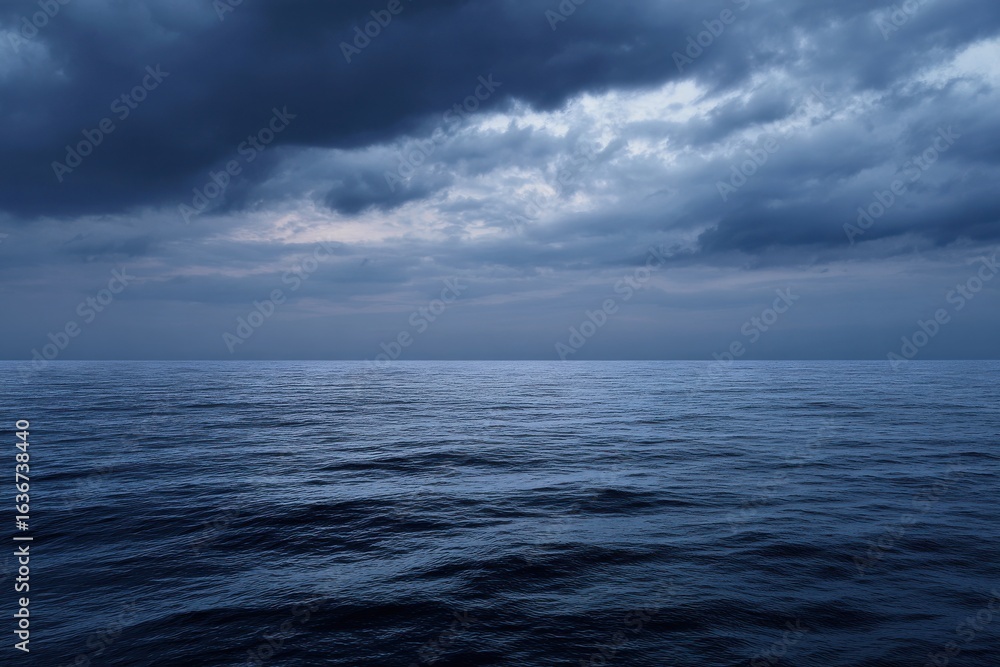 Fototapeta premium Sea of Calm Overcast skies stretching endlessly across the blue.