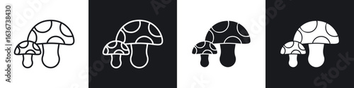 Mushrooms icon vector - Sign or Symbol collection