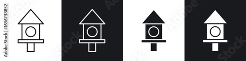 Bird house icon vector - Sign or Symbol collection