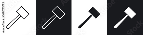 Wooden mallet icon vector - Sign or Symbol collection