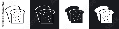 White bread icon vector - Sign or Symbol collection