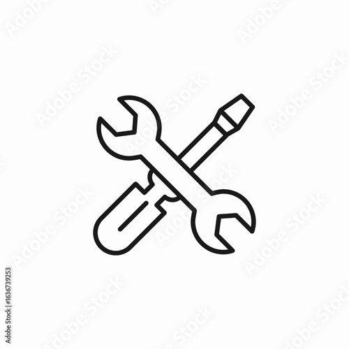 wrench screwdriver tools icon sign vector
