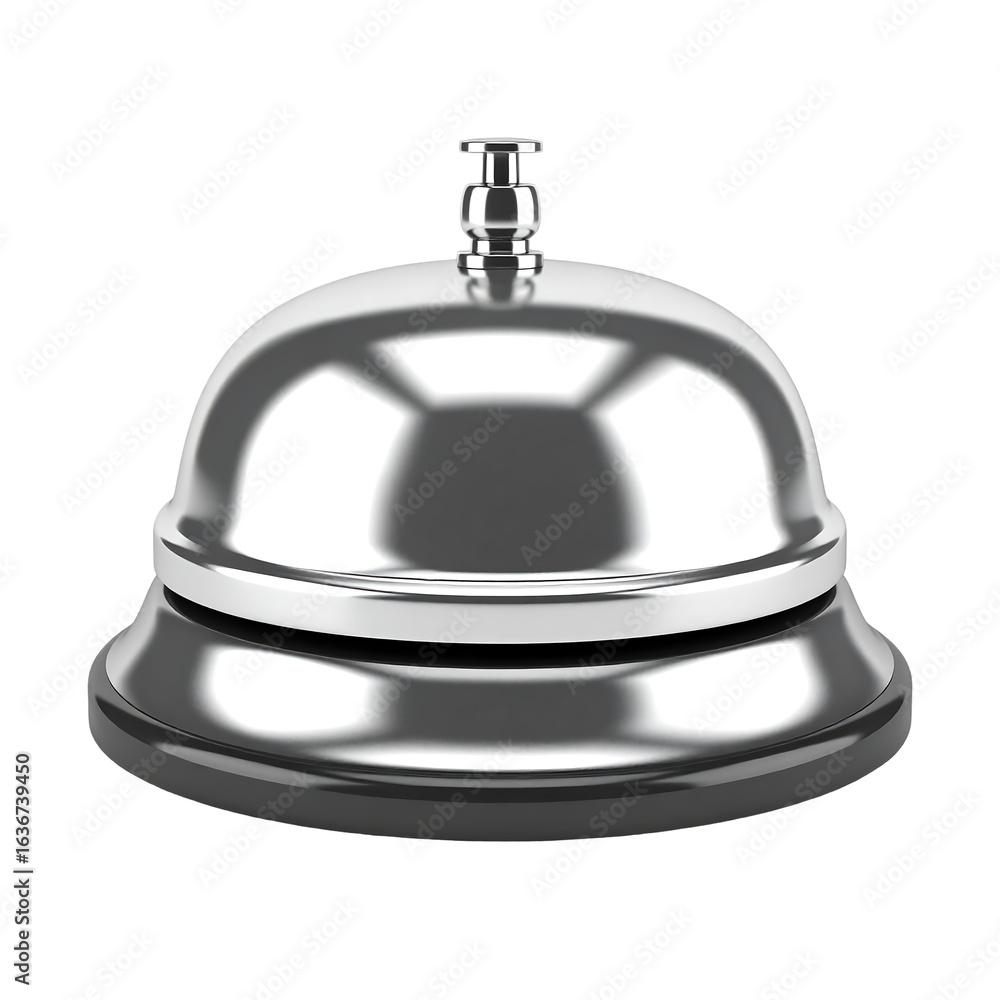 Shiny metal service bell isolated on transparent background Shiny metal service bell isolated on transparent background