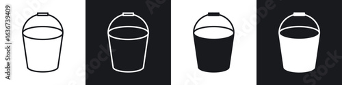 Water bucket icon vector - Sign or Symbol collection