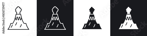 Volcano eruption icon vector - Sign or Symbol collection