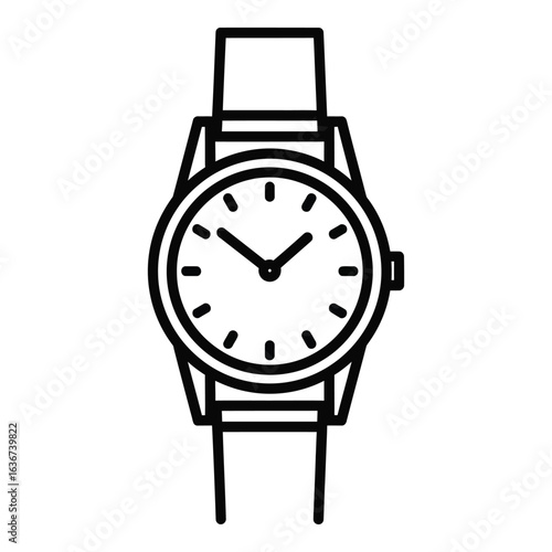 Vector art of classic wrist watch accessory isolated on white background