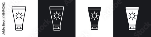 Sun cream icon vector - Sign or Symbol collection