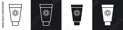 Sunscreen icon vector - Sign or Symbol collection
