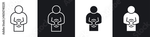 Stomachache icon vector - Sign or Symbol collection