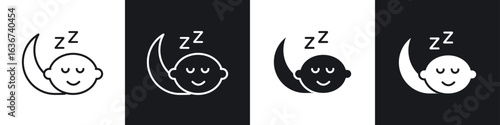 Sleeping baby icon vector - Sign or Symbol collection