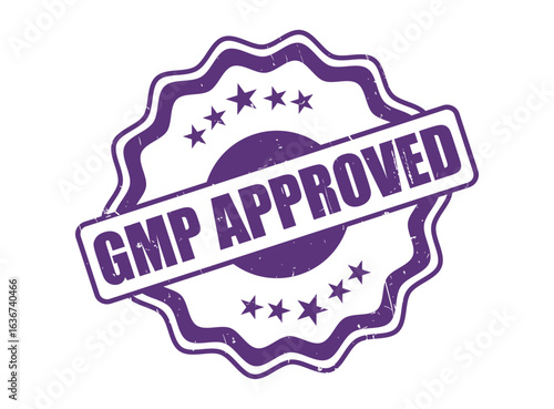 Decorative Border GMP Approved Purple Rubber Stamp for Standards and Approval