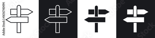 Signpost icon vector - Sign or Symbol collection