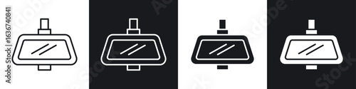 Rear mirror icon vector - Sign or Symbol collection