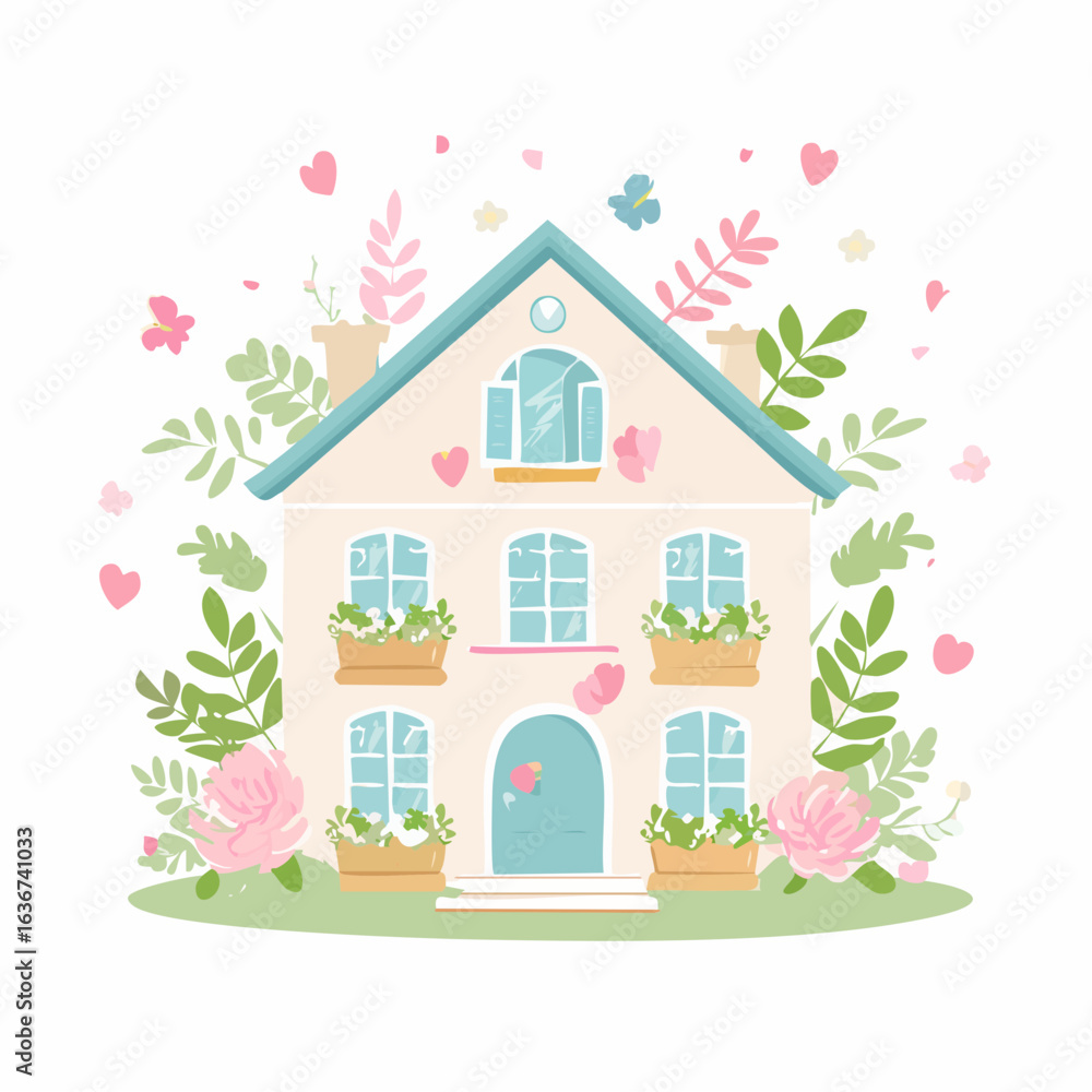 Fototapeta premium Puppenhaus in Pastellfarben