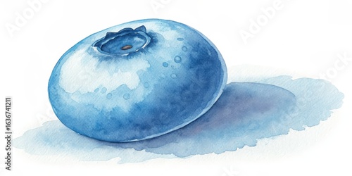 Watercolor Blueberry Illust...